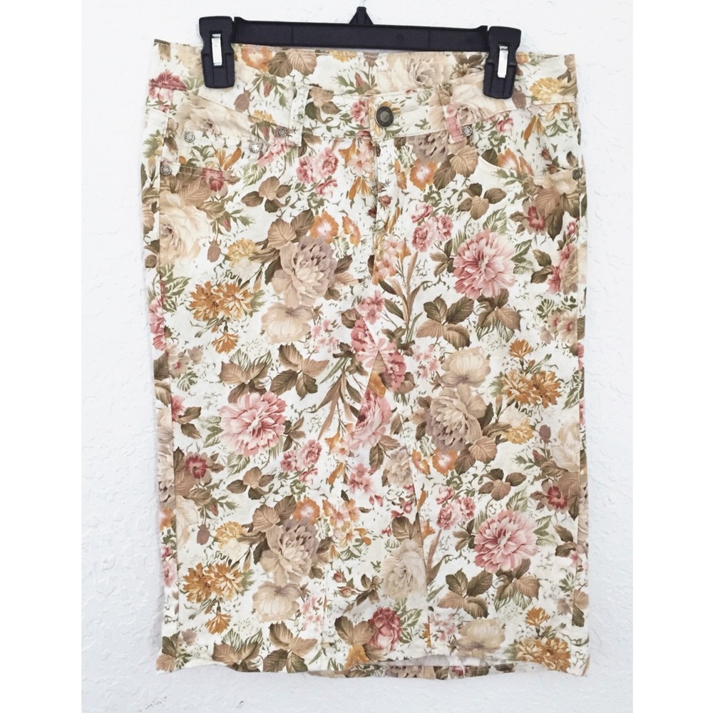 Floral Jean Skirt